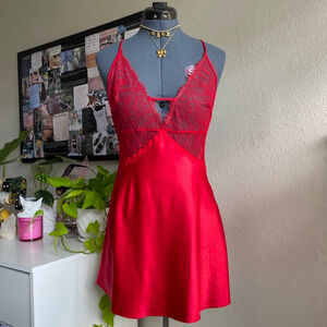 Victoria's Secret Red Lingerie Slip Dress Like New Size M